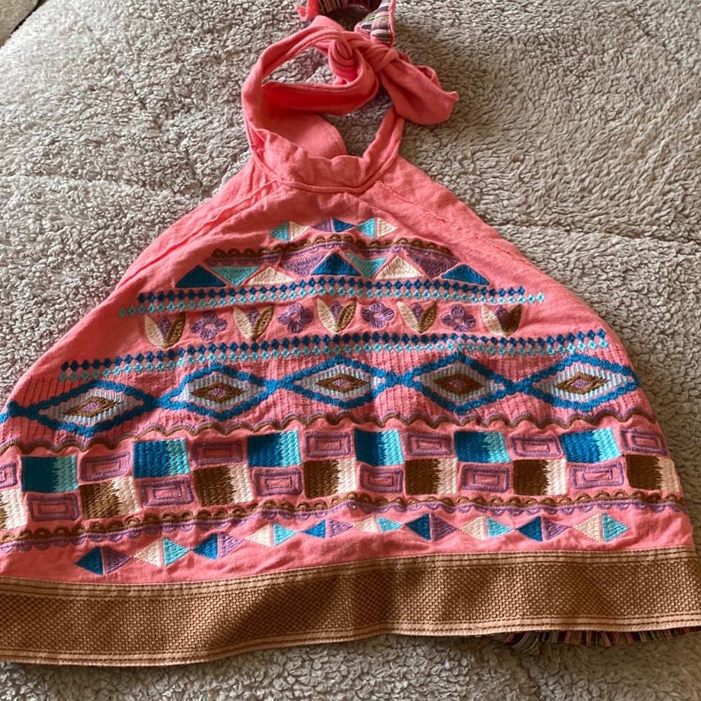 halter tie top multi color